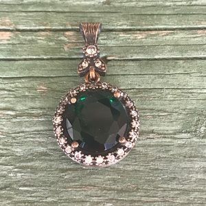 Turkish Emerald and White Topaz Pendant